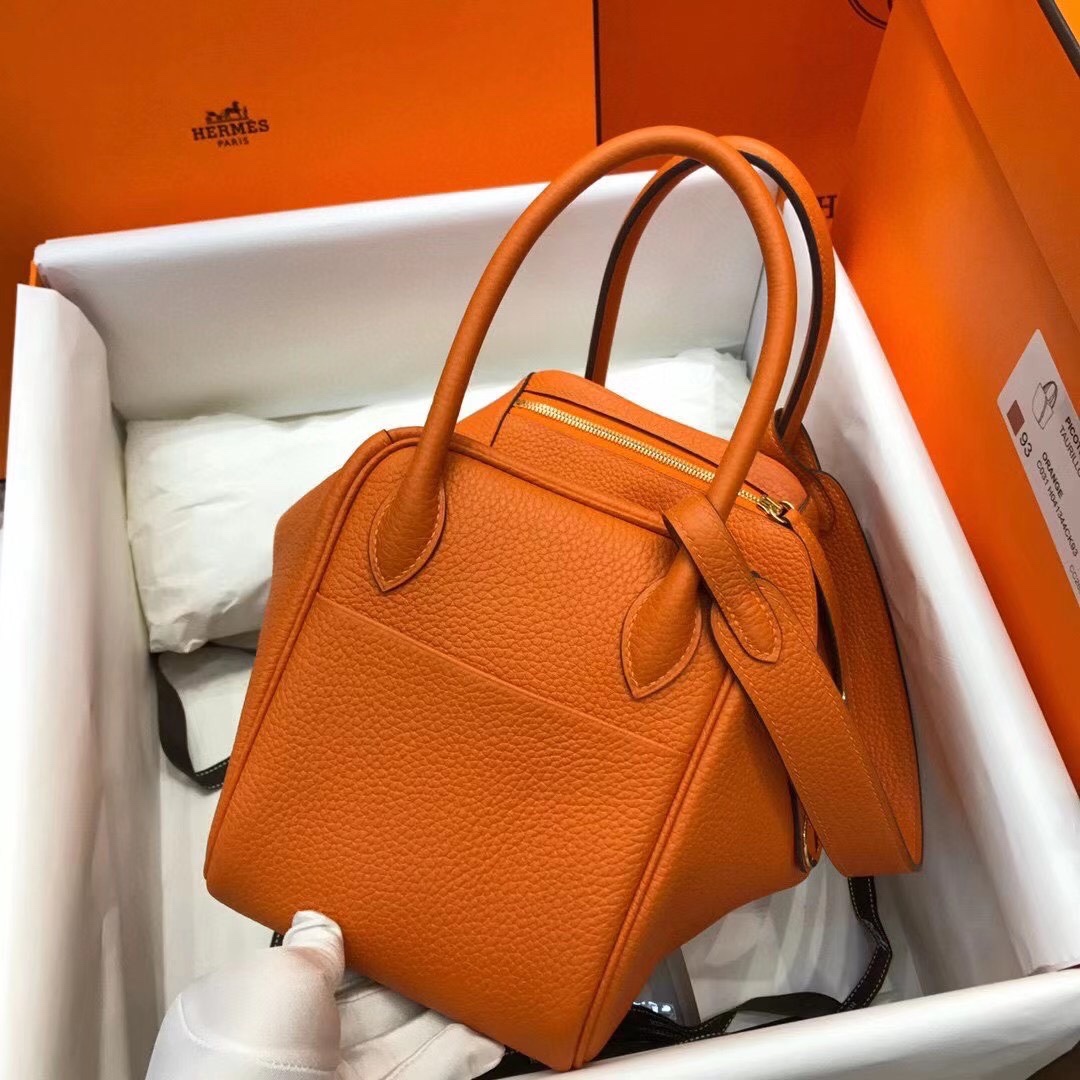 에르메스 린디백26 오렌지 금장 끌레망스 가죽